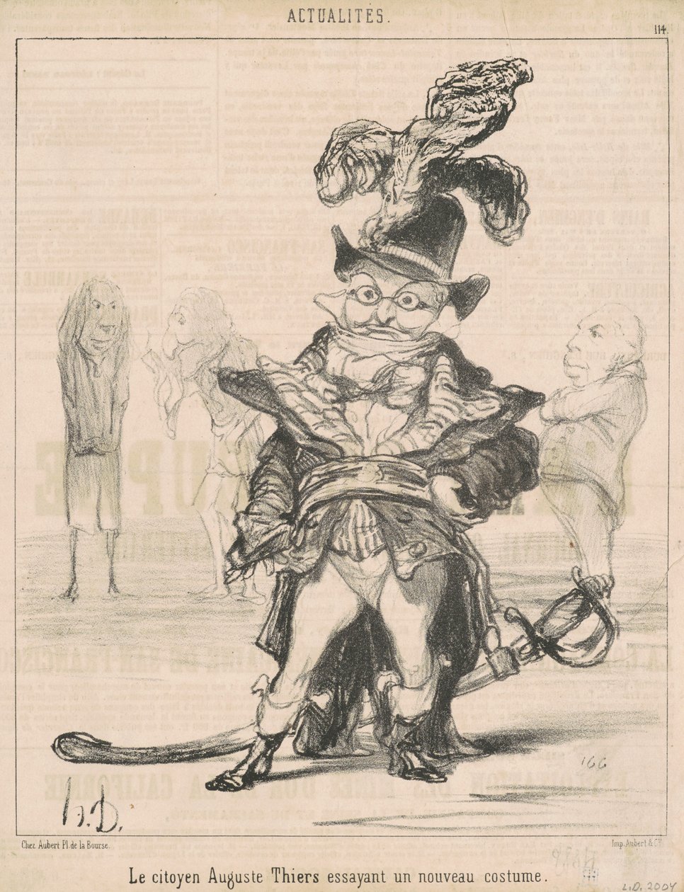 Le Citoyen... Thiers przymierza nowy kostium autorstwa Honoré Daumier