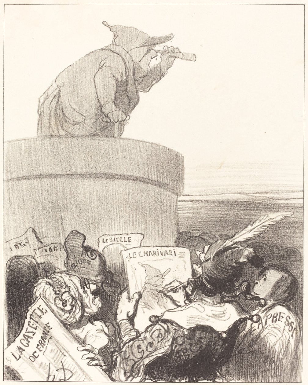 Konstytucja kontemplująca horyzont polityczny autorstwa Honoré Daumier
