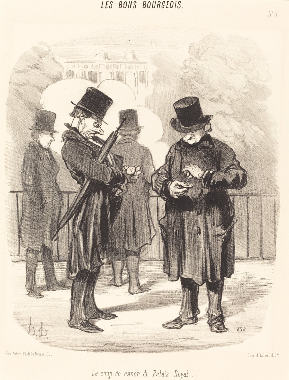 Strzał armatni Palais-Royal autorstwa Honoré Daumier