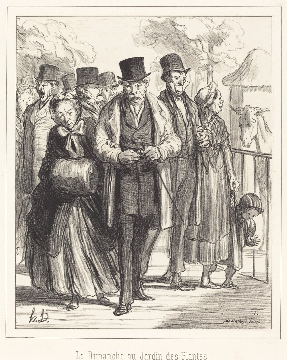 Niedziela w Jardin des Plantes autorstwa Honoré Daumier