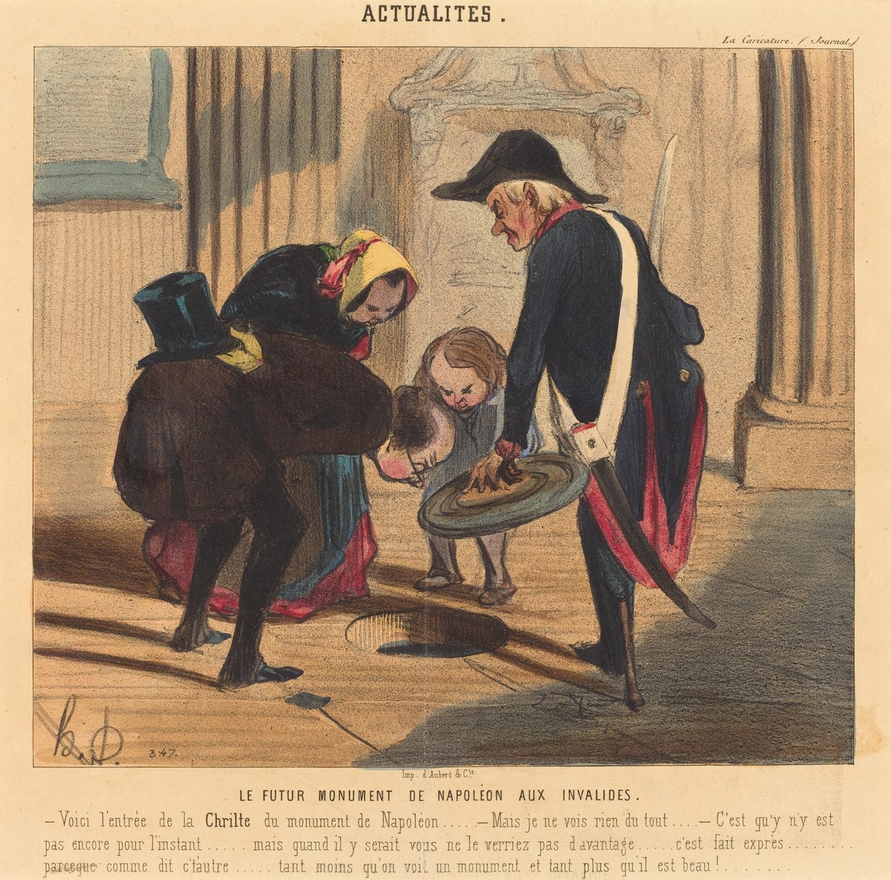 Przyszły pomnik Napoleona u Inwalidów autorstwa Honoré Daumier