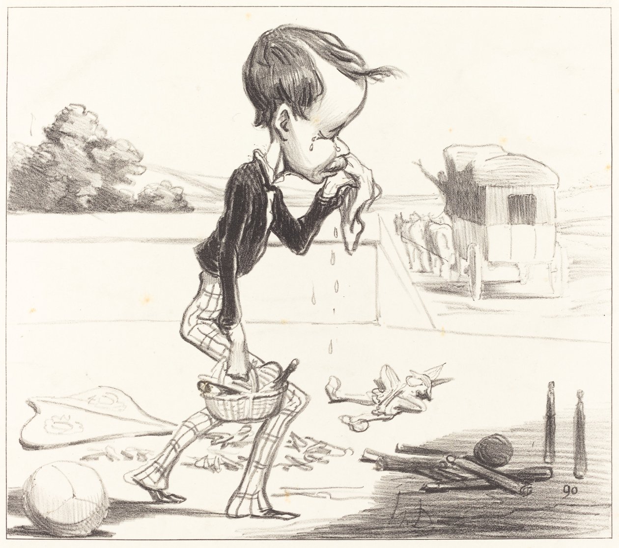Młody Estancelin wraca do klasy! autorstwa Honoré Daumier