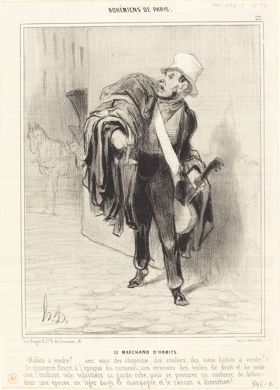 Sprzedawca ubrań autorstwa Honoré Daumier