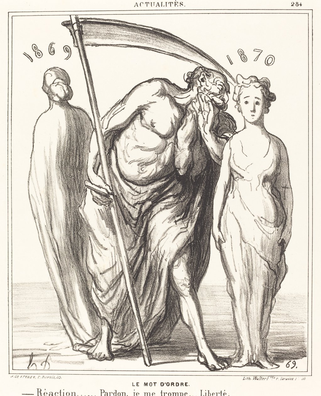 Hasło: Reakcja... Przebaczenie... Wolność autorstwa Honoré Daumier