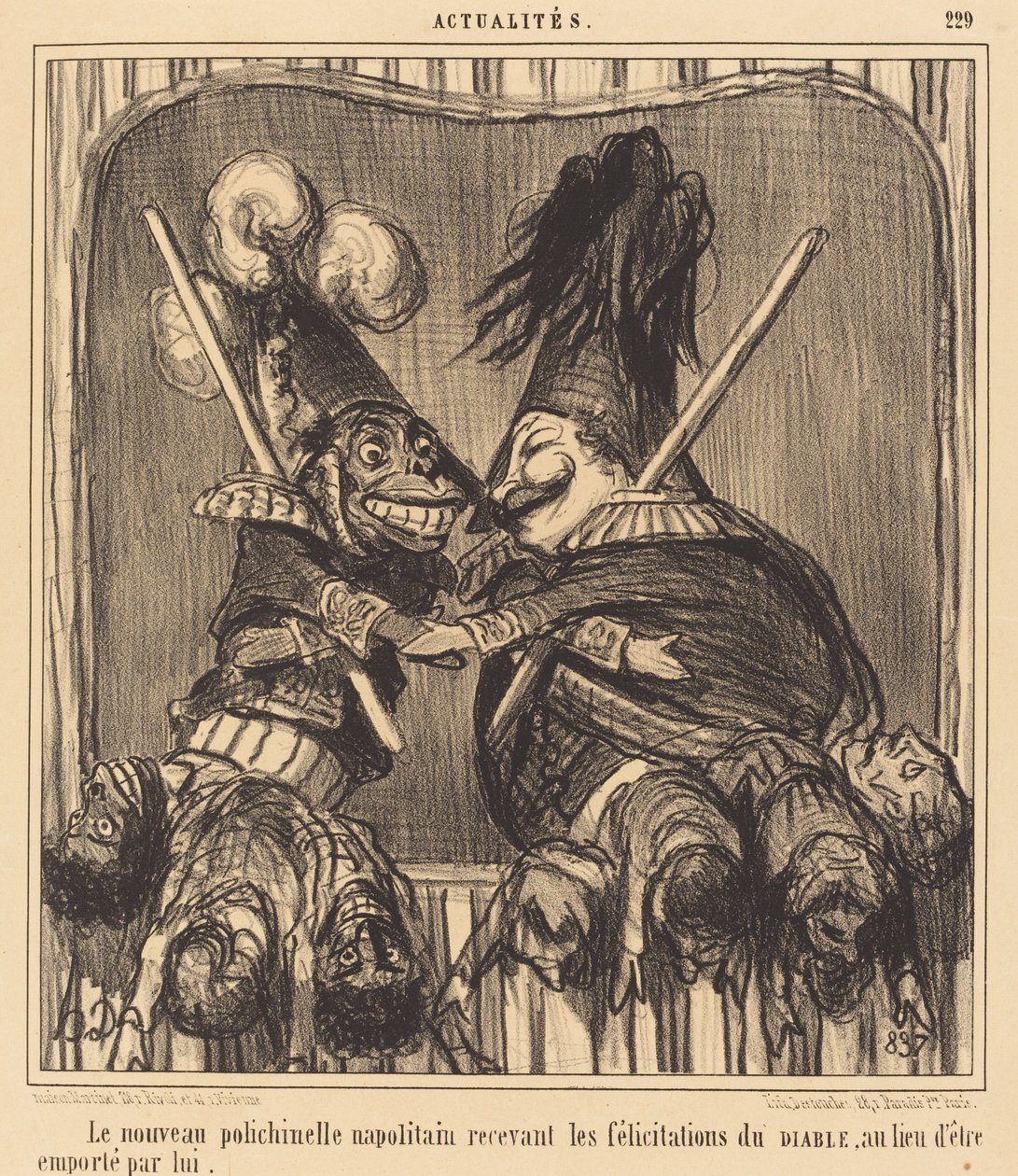 Nowy poncz neapolitański autorstwa Honoré Daumier