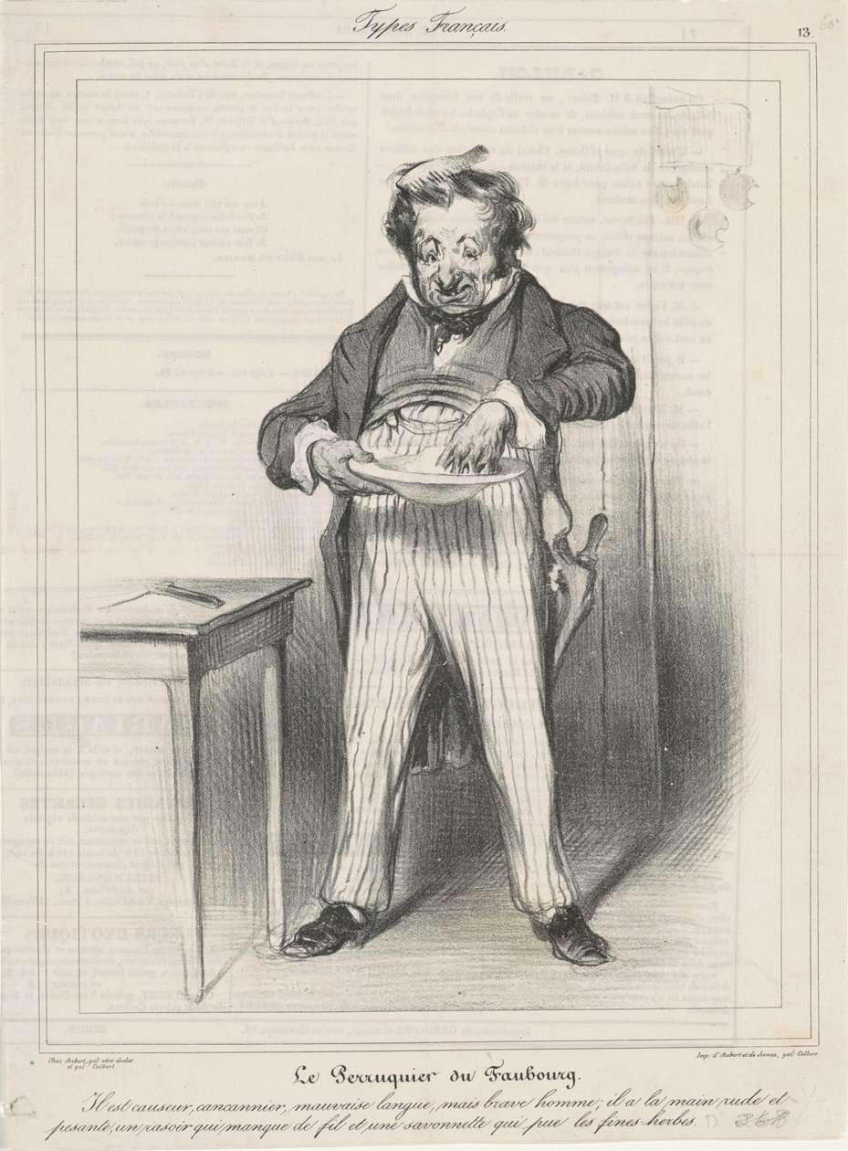 Wigmaker z Faubourg autorstwa Honoré Daumier