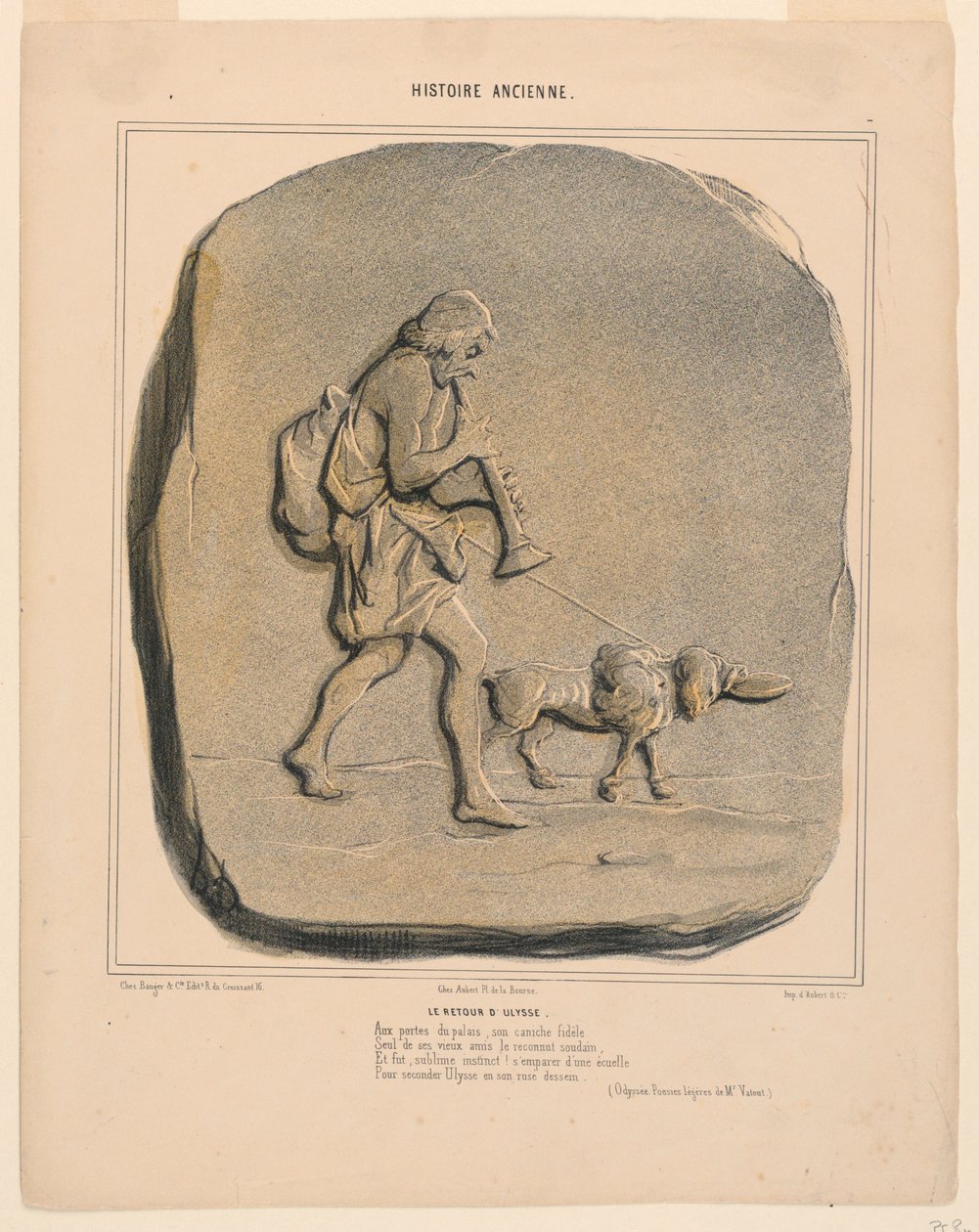 Powrót Odyseusza, tablica 7 z dziejów starożytnych autorstwa Honoré Daumier