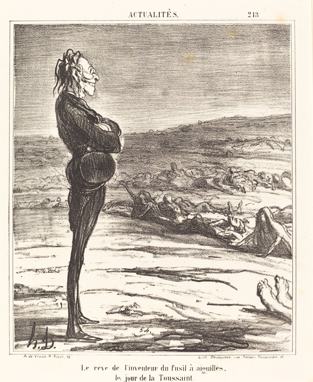 Marzenie wynalazcy pistoletu igłowego... autorstwa Honoré Daumier