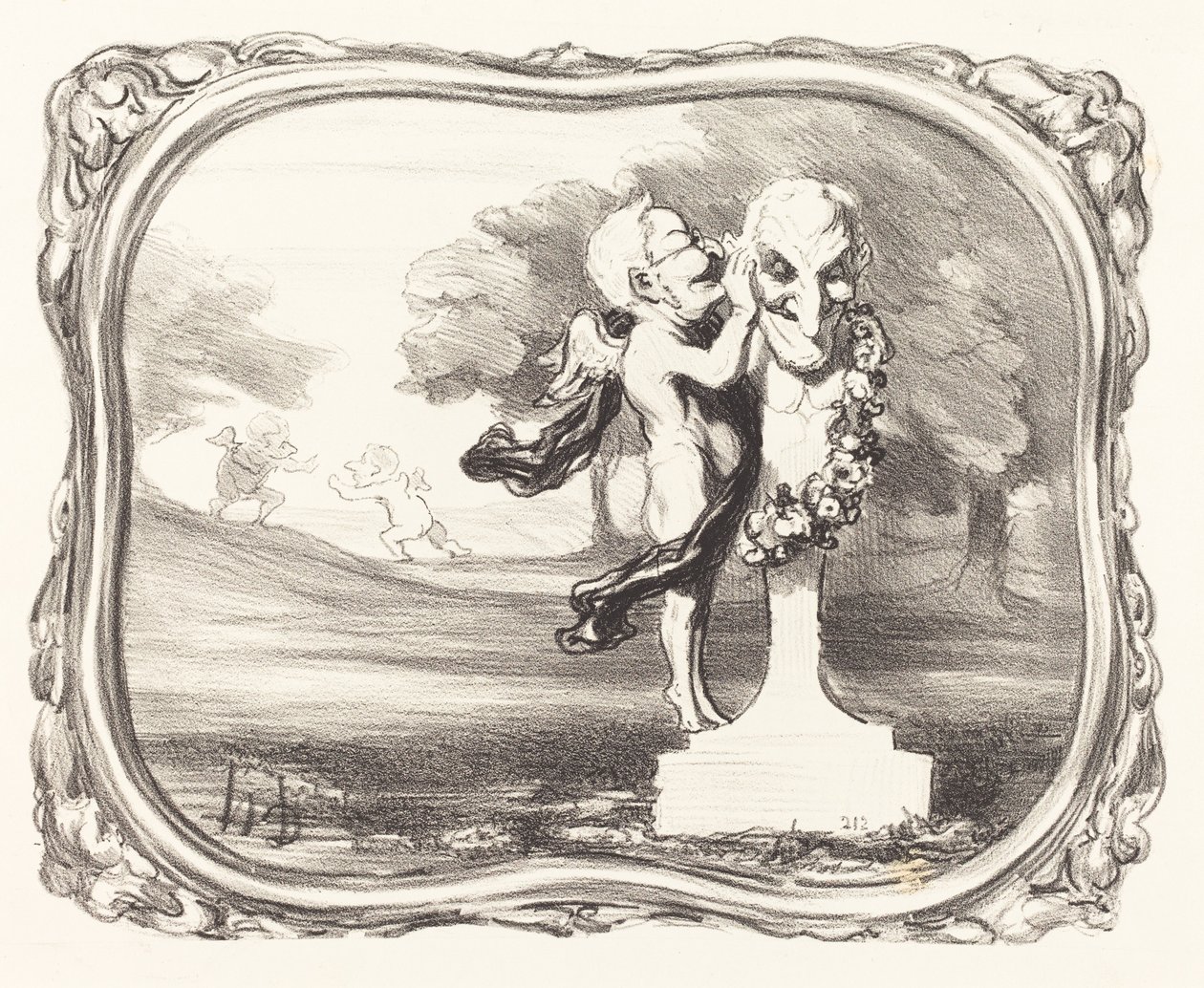 Tajemnica powierzona bogu faunowi autorstwa Honoré Daumier