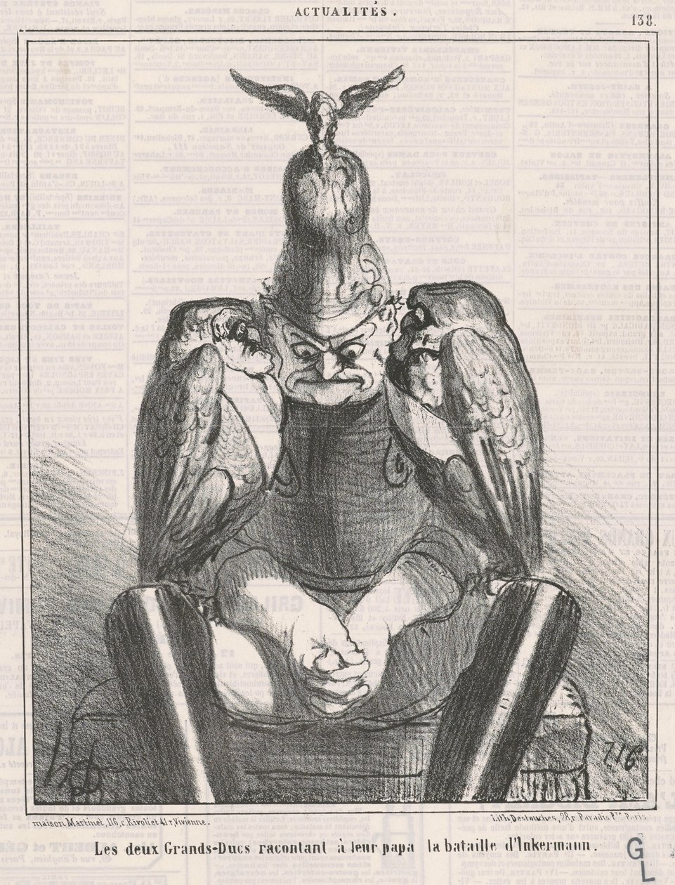 Dwaj wielcy książęta opowiadają ... Inkermann autorstwa Honoré Daumier