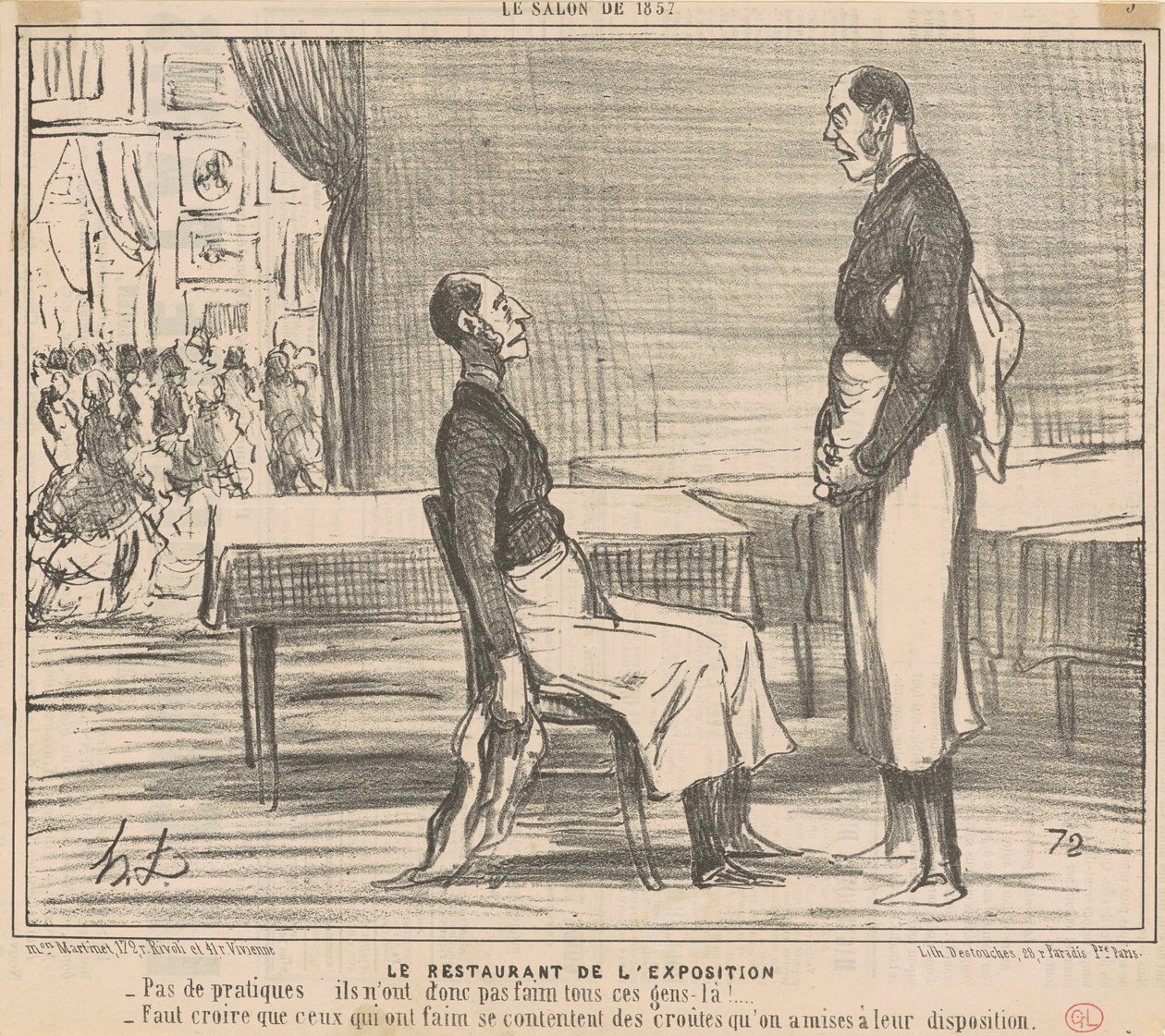 Wystawowa restauracja autorstwa Honoré Daumier