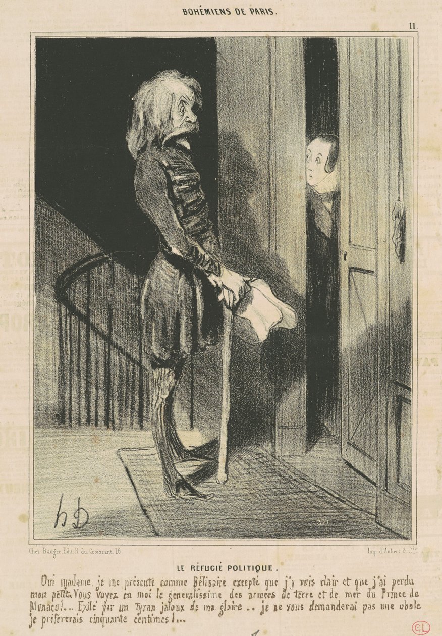 Uchodźca polityczny autorstwa Honoré Daumier