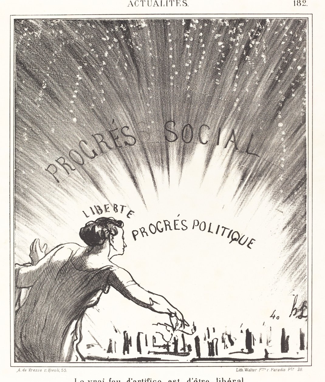 Prawdziwe fajerwerki to bycie liberalnym autorstwa Honoré Daumier
