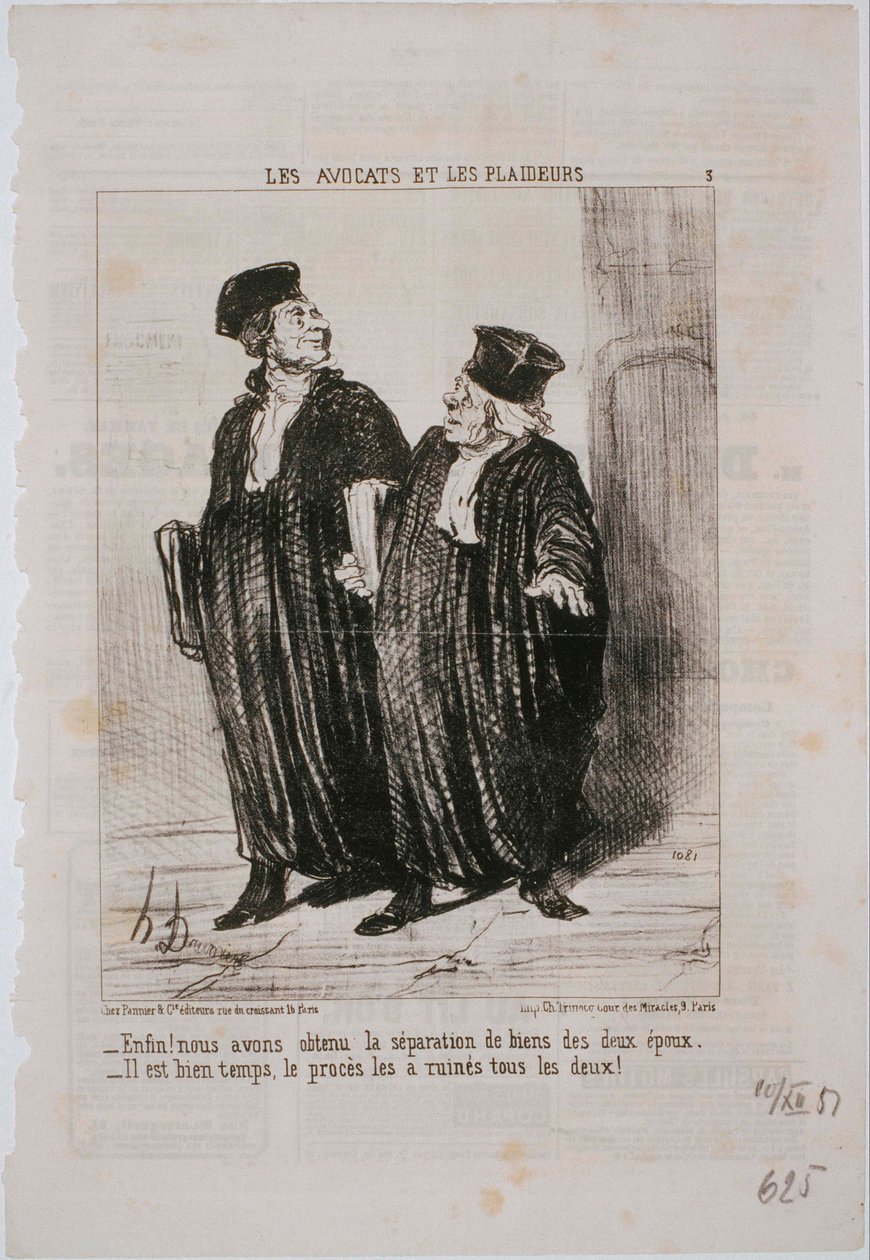 Prawnicy i Pozwani: Nareszcie! Uzyskaliśmy rozdzielność majątkową... autorstwa Honoré Daumier
