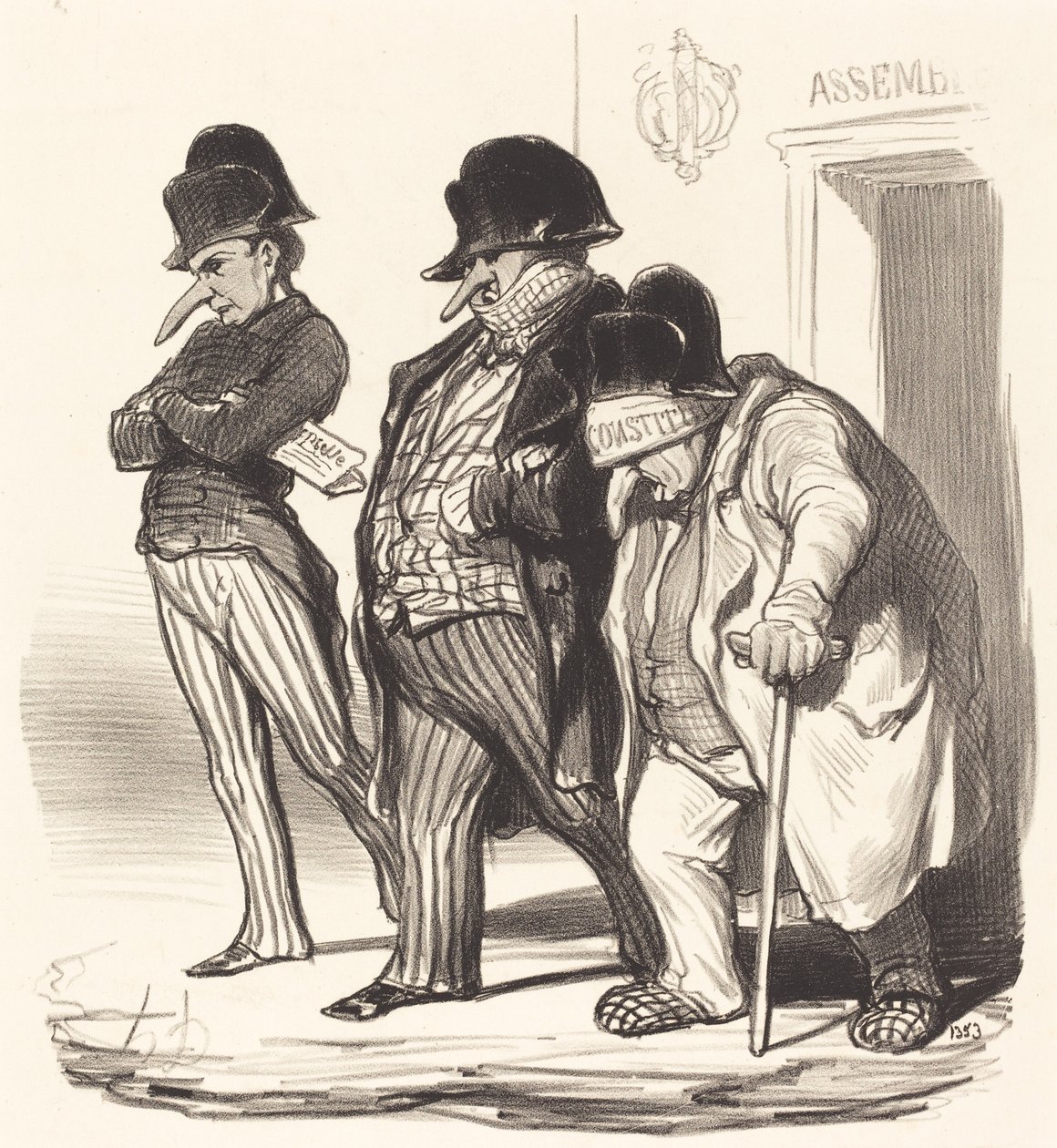 Dzienniki napoleońskie opuszczają Zgromadzenie Narodowe... autorstwa Honoré Daumier