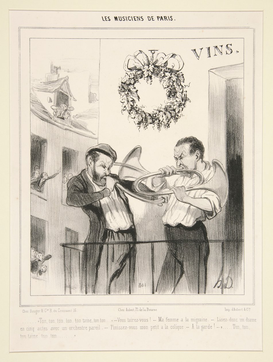 Muzycy Paryża: ton, ton, ton autorstwa Honoré Daumier