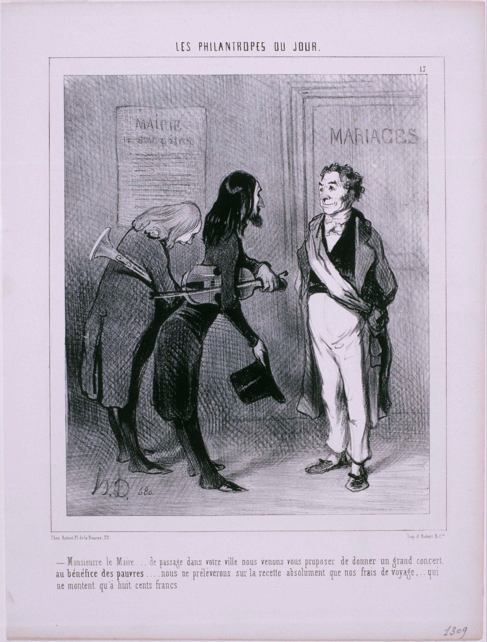 Les Philantropes du Jour: Panie burmistrzu... Z wizytą w pańskim mieście... autorstwa Honoré Daumier