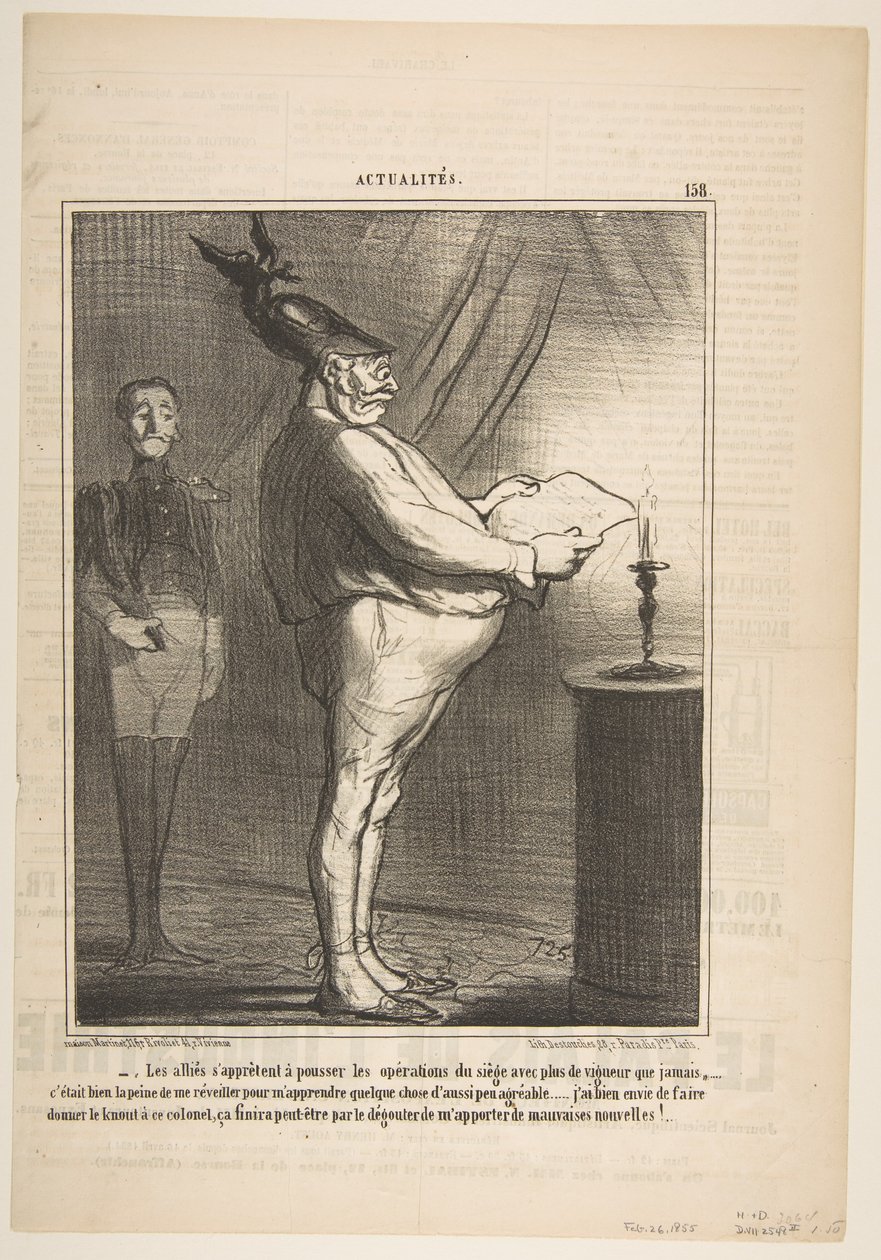 Sojusznicy przygotowują się do bardziej energicznego forsowania operacji oblężniczych..., 26 lutego 1855 r. autorstwa Honoré Daumier