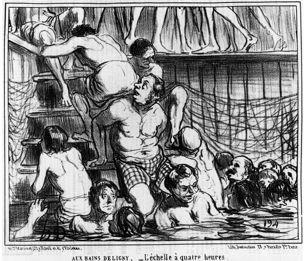 Les bains Deligny - Skala czterogodzinna: ilustracja z serii kreskówek „Sketch d