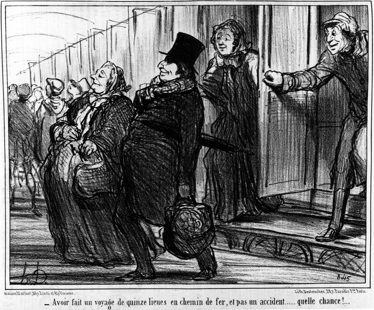 Koleje - autorstwa Daumiera, w „Charivari” z 20.07.1855. autorstwa Honoré Daumier