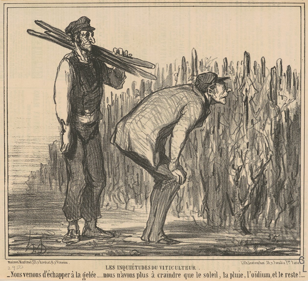 Obawy winiarza autorstwa Honoré Daumier