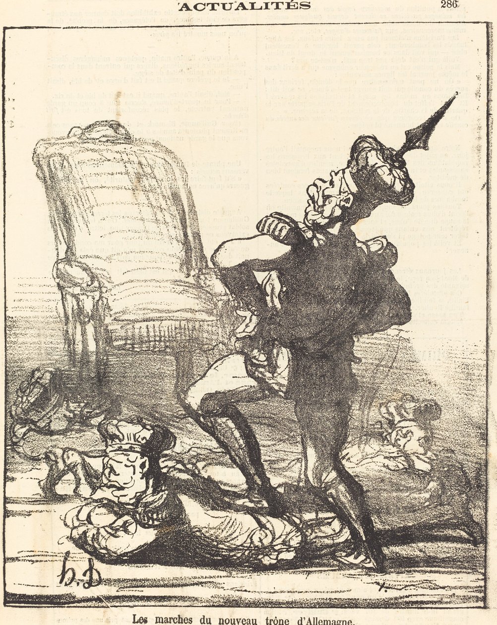 Kroki nowego tronu Niemiec autorstwa Honoré Daumier