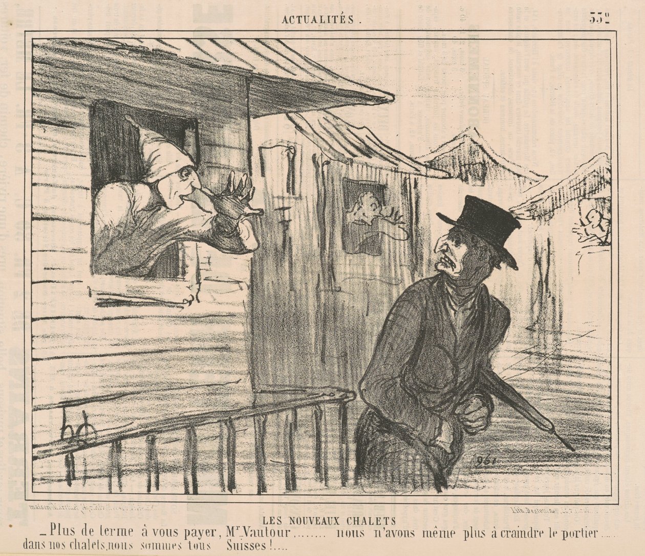 Nowe kabiny autorstwa Honoré Daumier