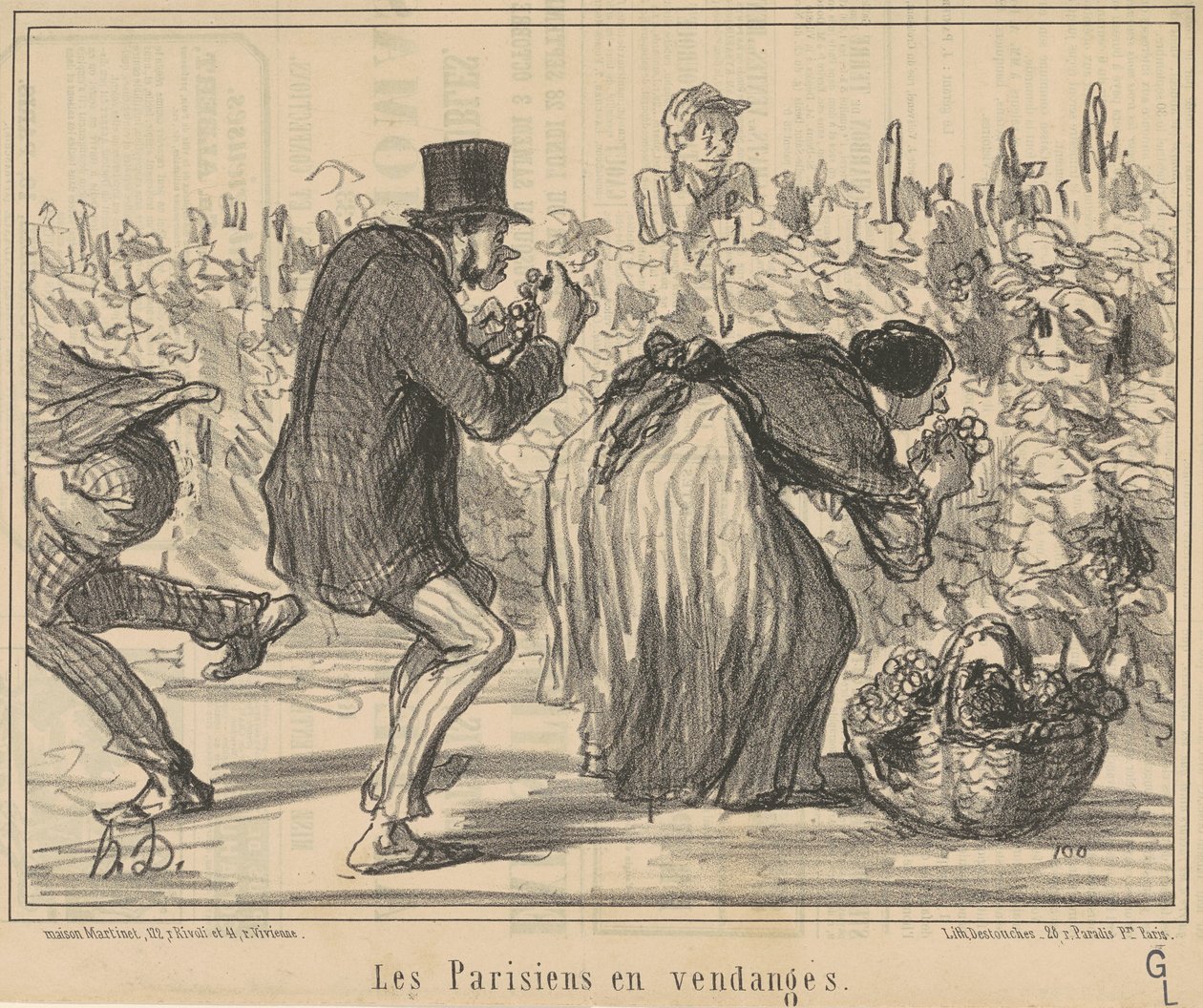 Paryżanie podczas winobrania autorstwa Honoré Daumier