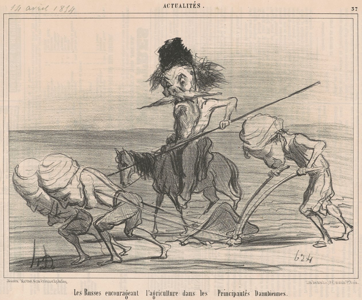 Rosjanie zachęcają do rolnictwa autorstwa Honoré Daumier
