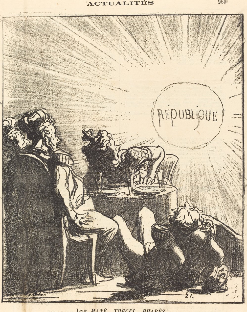 Ich Mané, Thecel, Pharès autorstwa Honoré Daumier