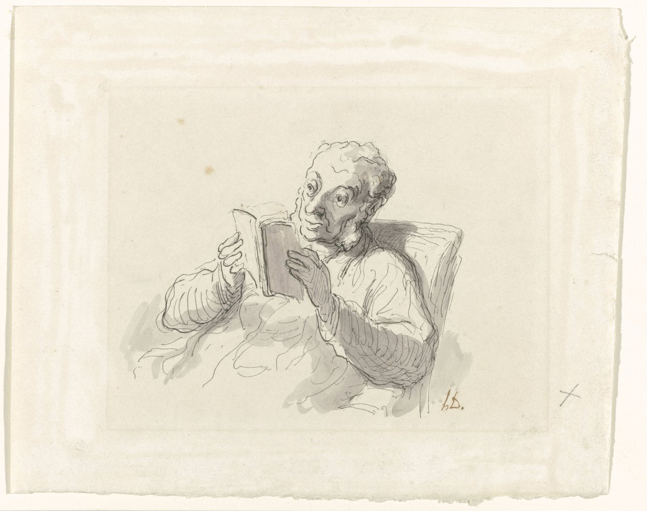 czytający człowiek autorstwa Honoré Daumier