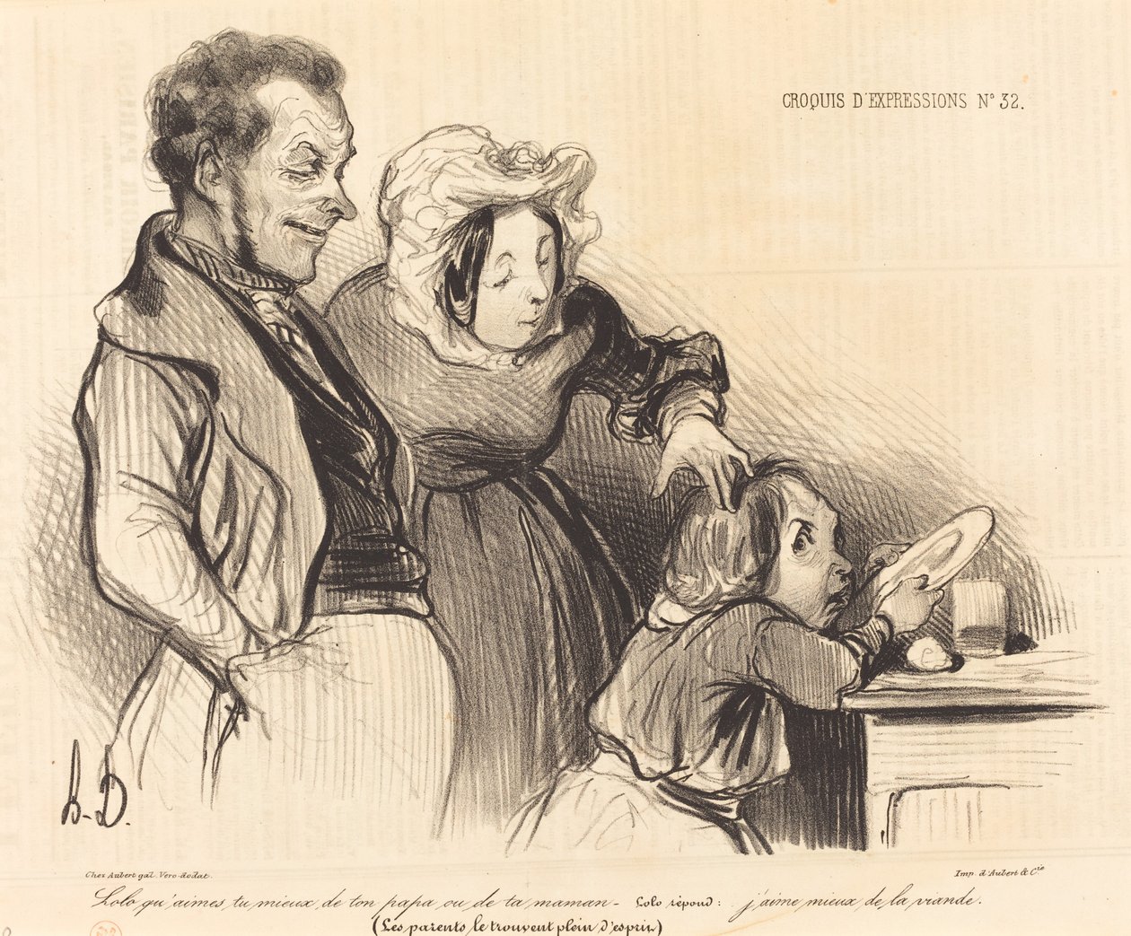 Lolo, co bardziej lubisz w swoim tacie lub mamie... autorstwa Honoré Daumier