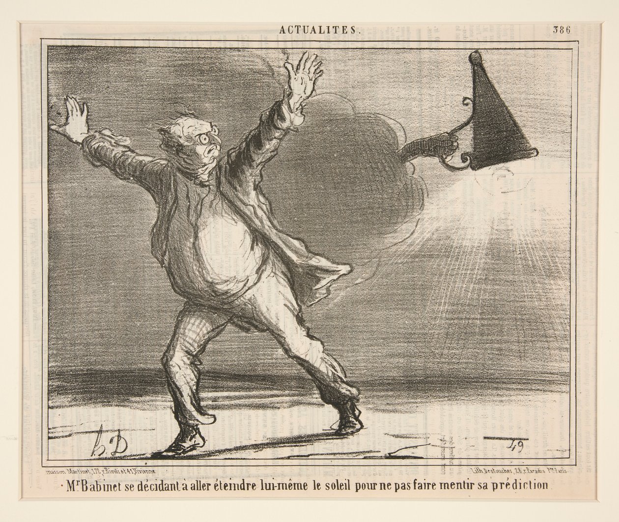 M. Babinet postanawia odejść i ugasić się autorstwa Honoré Daumier