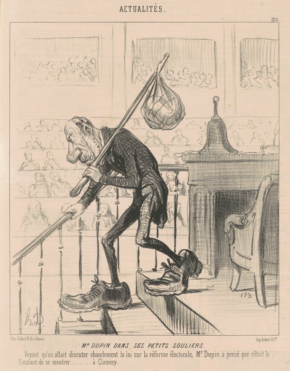 Pan Dupin w swoich małych bucikach autorstwa Honoré Daumier