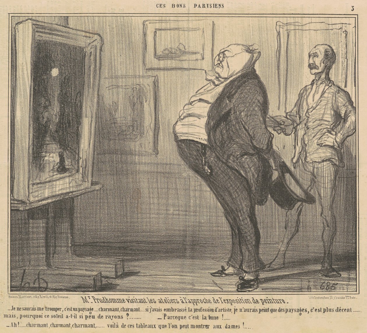 Pan Prudhomme odwiedzający warsztaty... autorstwa Honoré Daumier