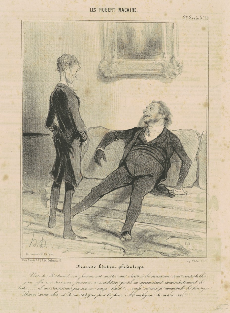 Macaire Spadkobierca-Filantrop autorstwa Honoré Daumier