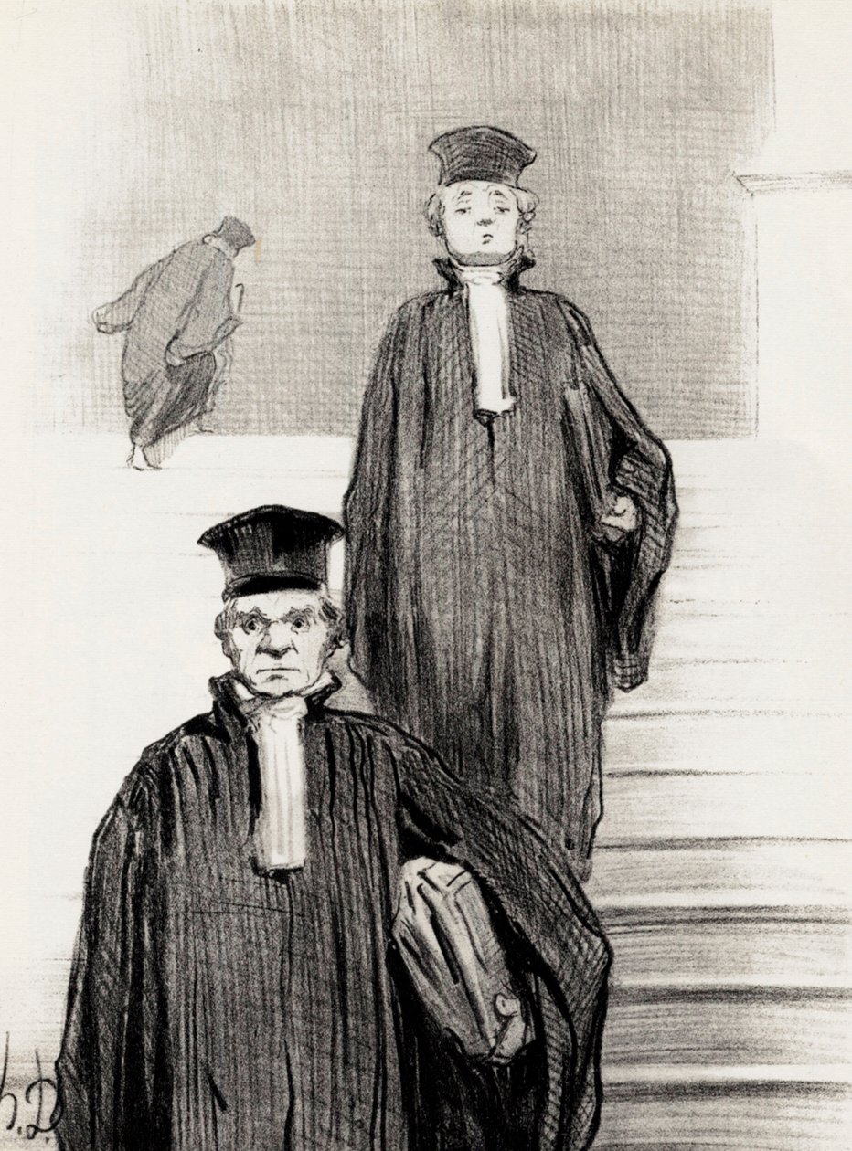 Schody Główne Pałacu Sprawiedliwości, 1848 r. autorstwa Honoré Daumier