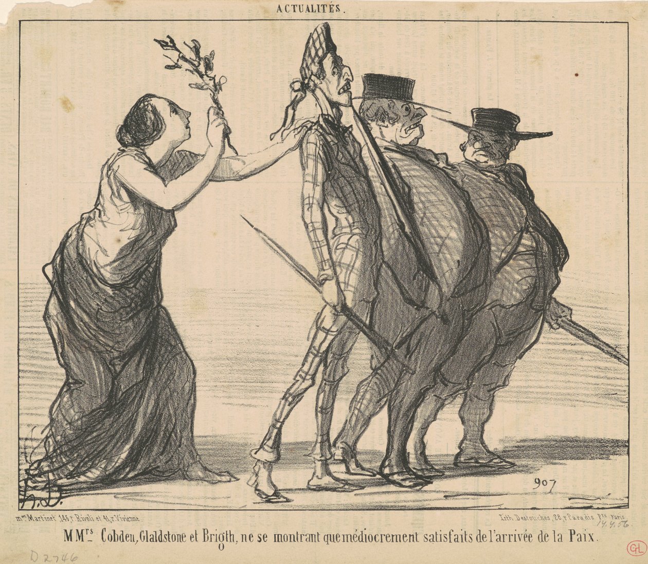 Pani Cobden, Gladstone i Bright... autorstwa Honoré Daumier