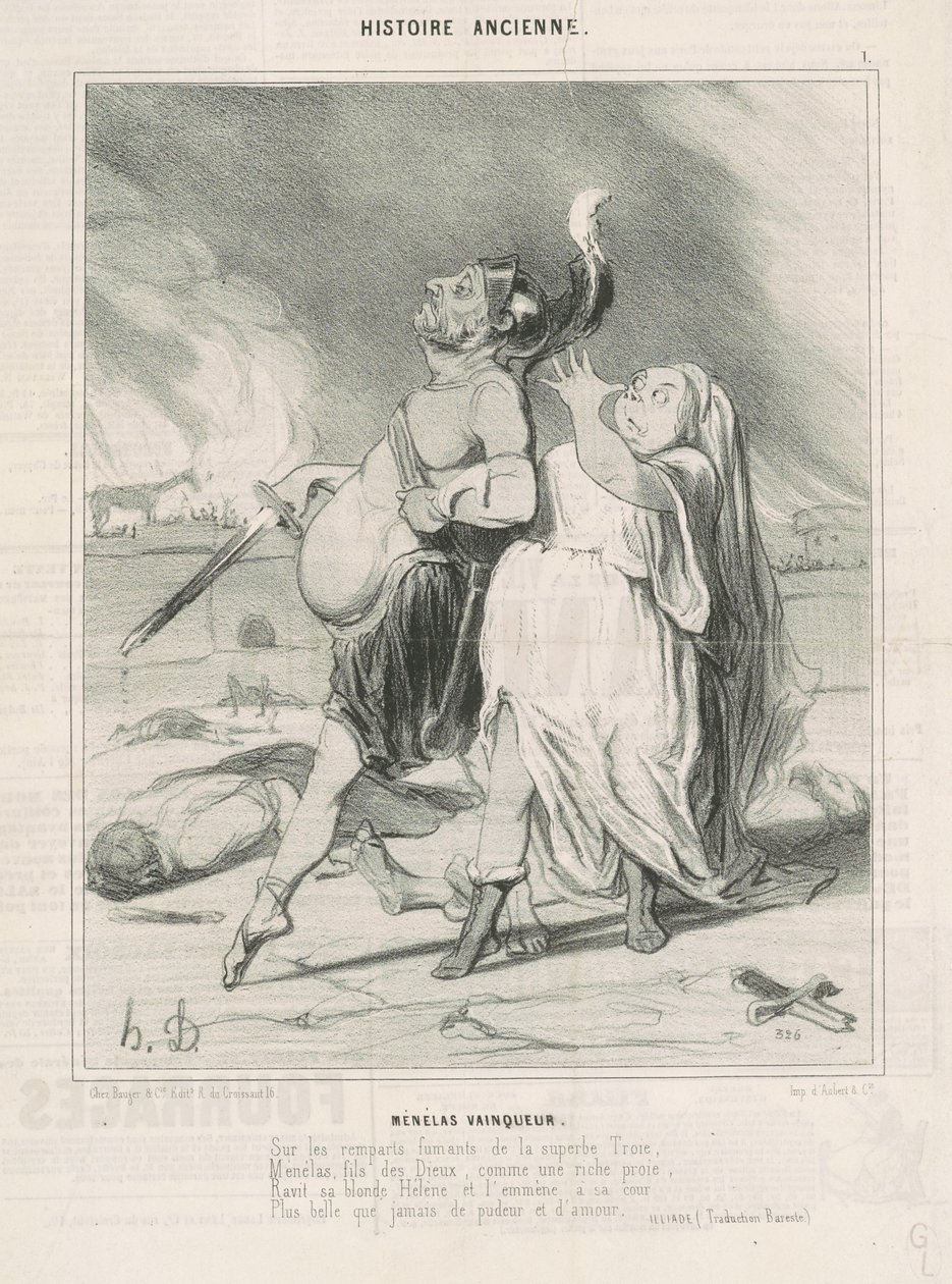 Zwycięski Menelaos autorstwa Honoré Daumier