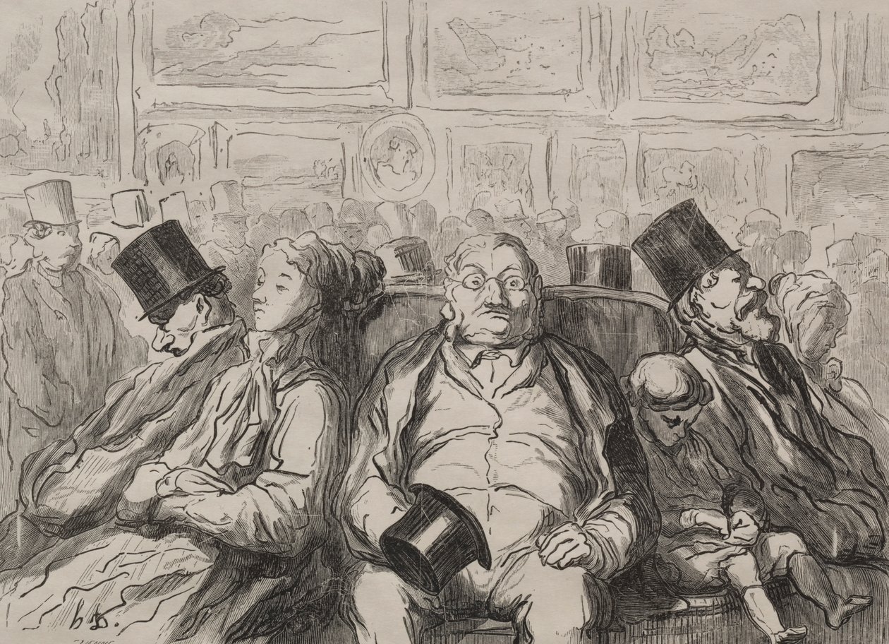 Chwila odpoczynku w Salonie Carré. autorstwa Honoré Daumier