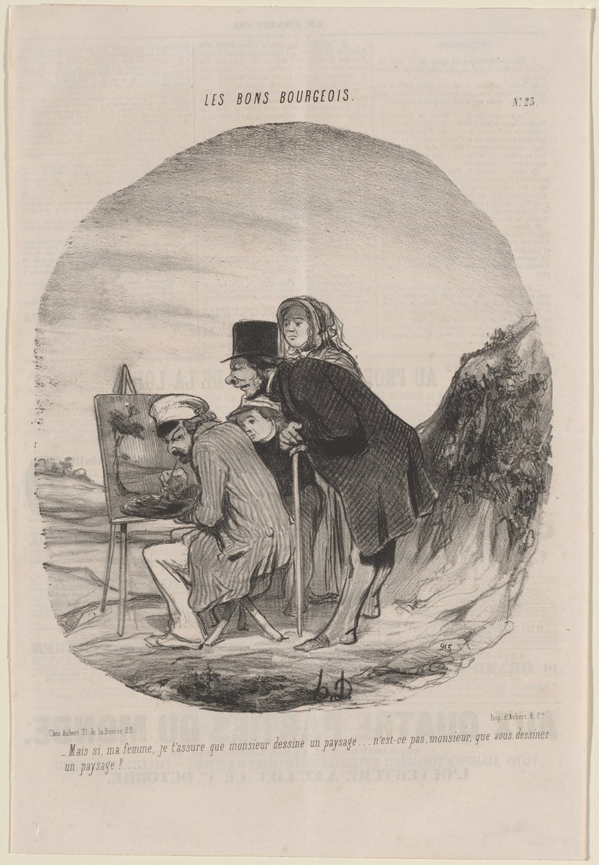 Gentleman rysuje krajobraz autorstwa Honoré Daumier