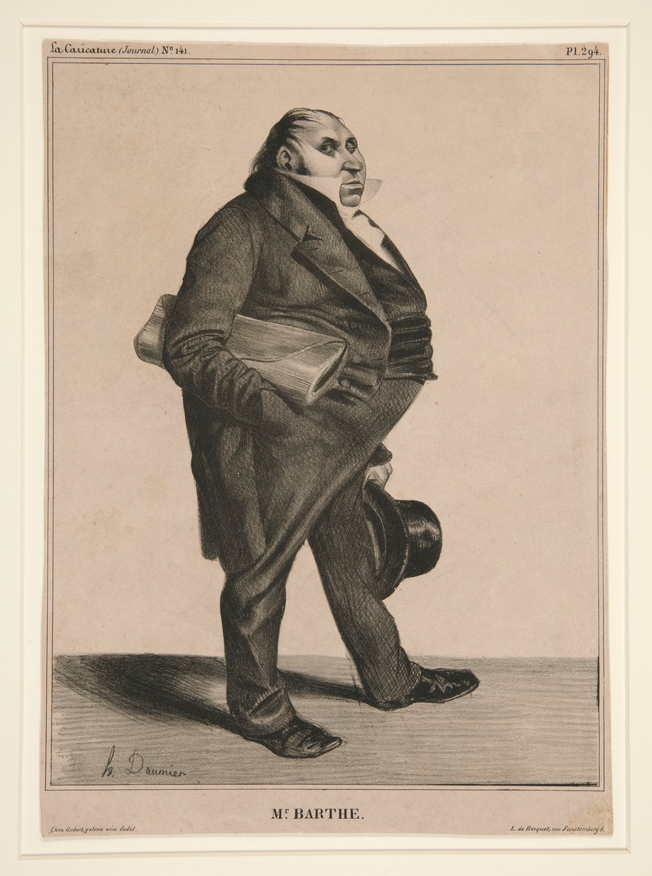 p. Barthe, pl. 294 z serii C?l?brit? de la Karykatura (Karykatura autorstwa Honoré Daumier