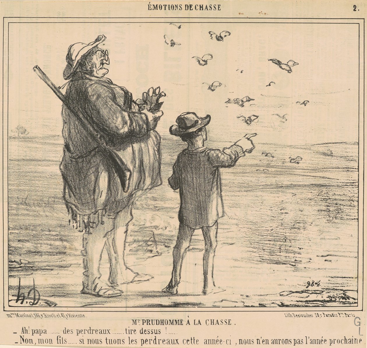 Pan „Prudhomme na polowaniu” autorstwa Honoré Daumier