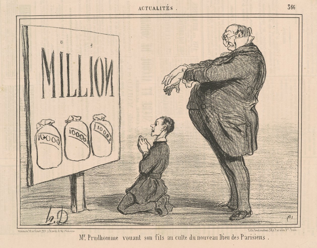 Pan Prudhomme poświęca swojego syna ... autorstwa Honoré Daumier