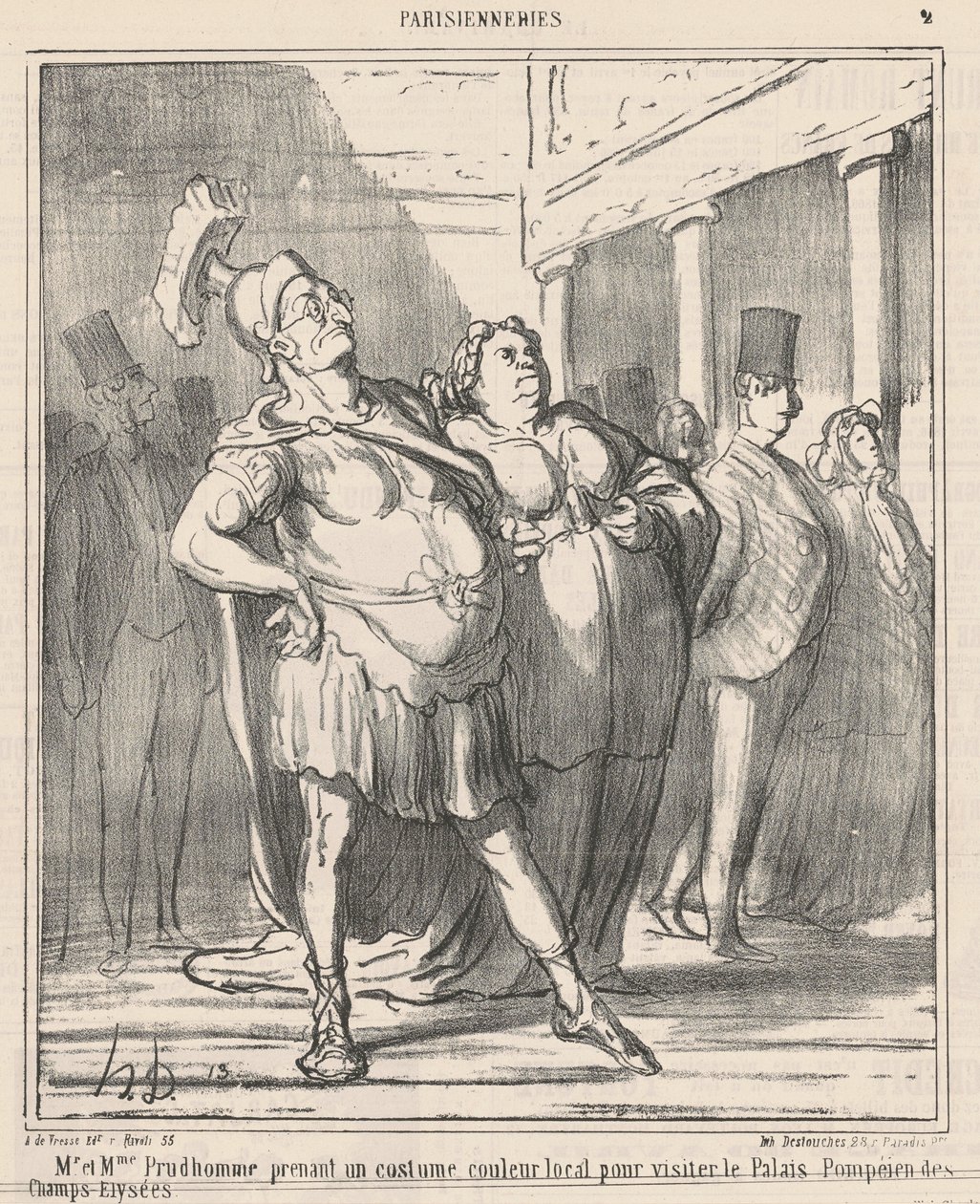 Państwo Prudhomme biorący ... autorstwa Honoré Daumier