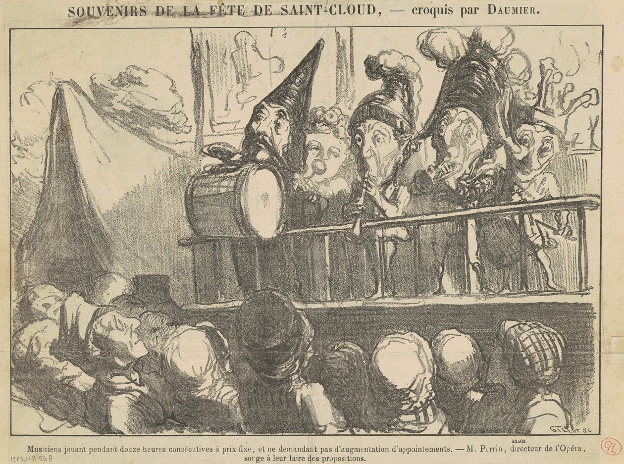 Muzycy grający przez dwanaście godzin... autorstwa Honoré Daumier