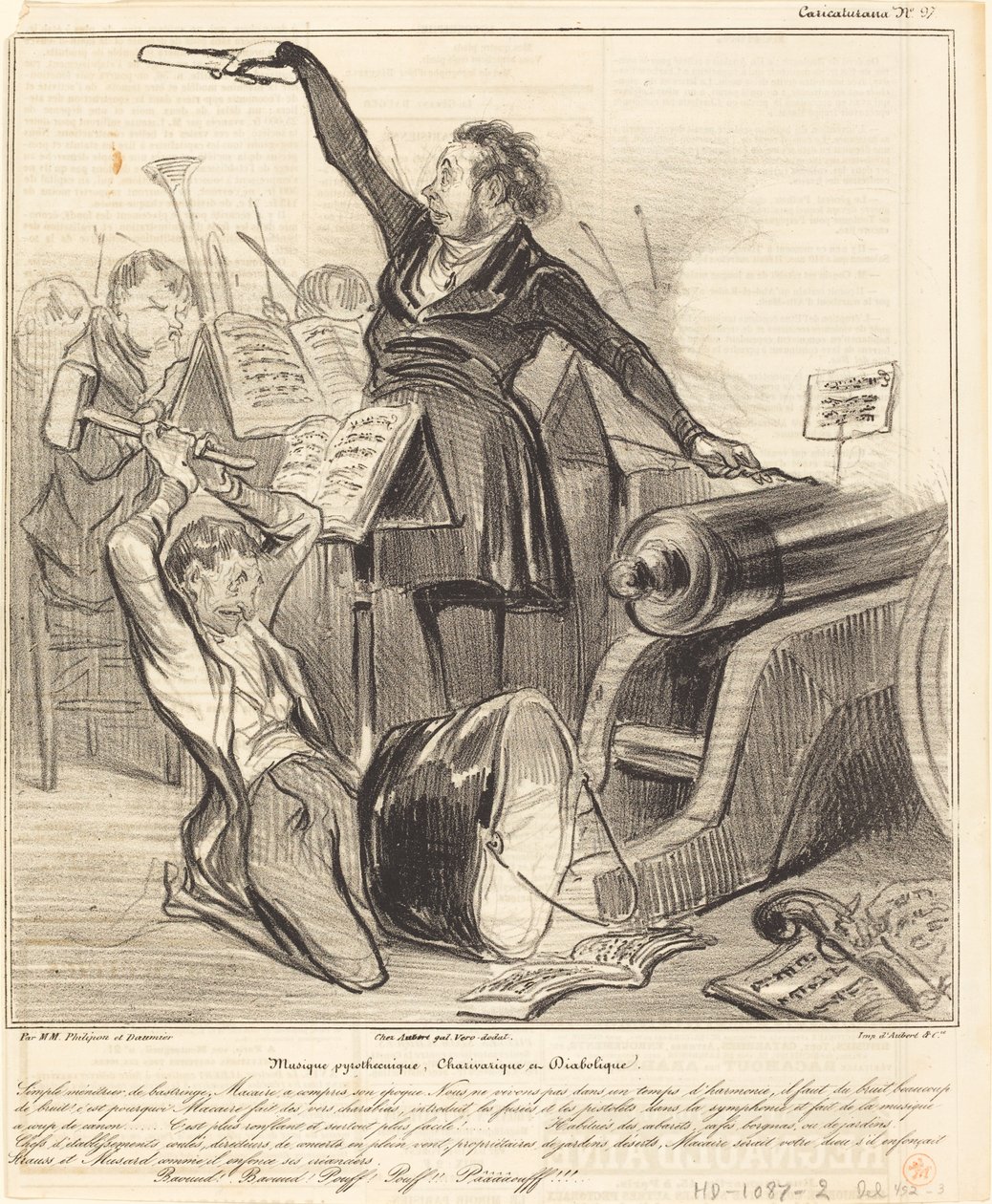 Muzyka pirotechniczna, chariwaryczna i diaboliczna autorstwa Honoré Daumier