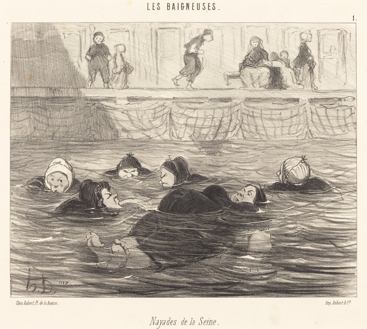 Nayades de la Seine (Nimfy Morskie Sekwany) autorstwa Honoré Daumier