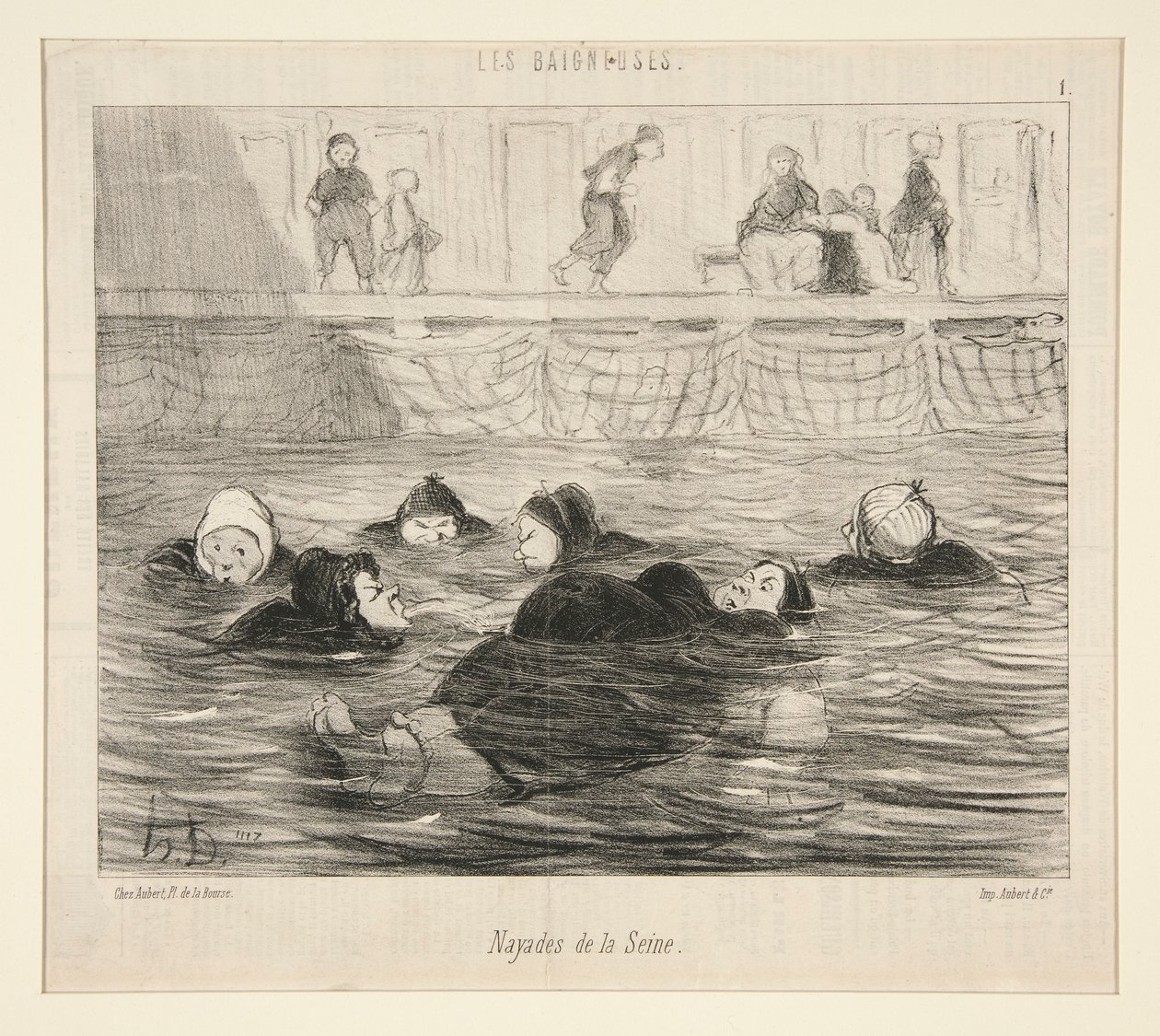 Nayady Sekwany, z Les Baigneuses autorstwa Honoré Daumier
