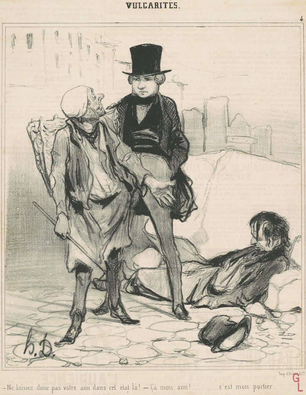 Nie zostawiaj przyjaciela w tym stanie! autorstwa Honoré Daumier